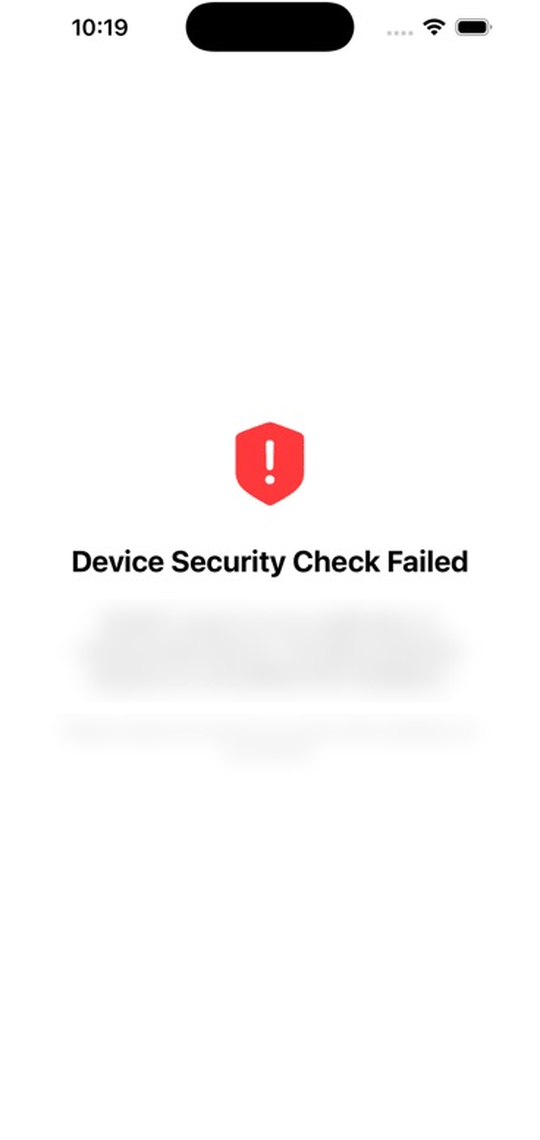 iOS screenshot — Root / jailbreak rejection